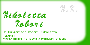 nikoletta kobori business card